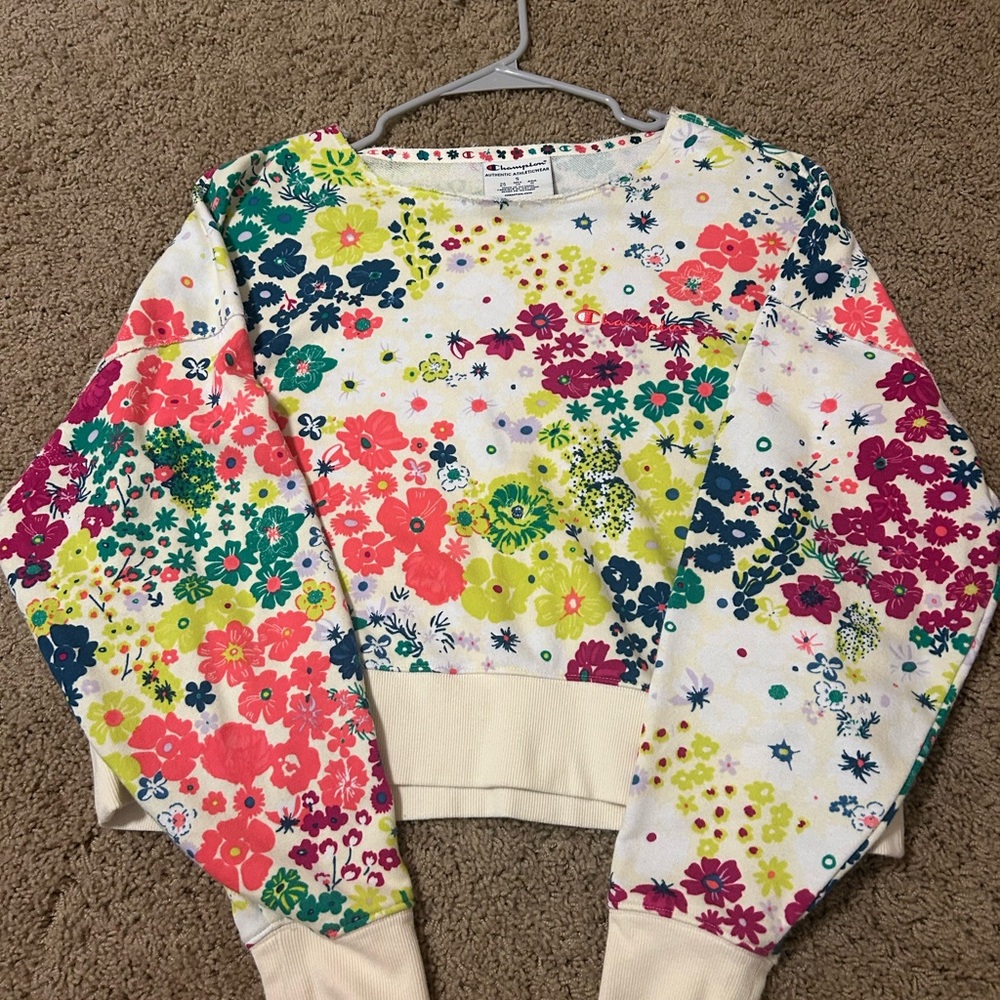 Champion Women’s Floral Oversized Crop Sweatshirt